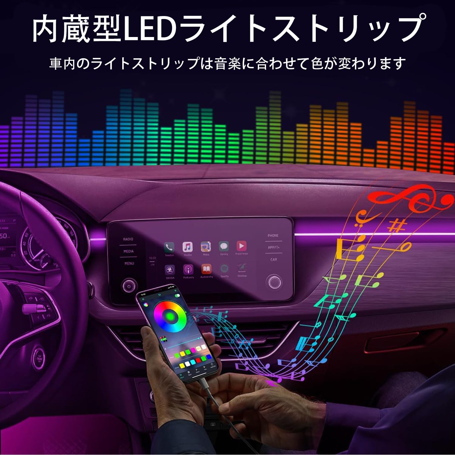 Amazon | アンビエントライト 車 LEDテープライト 車内ライト フット
